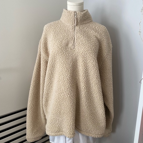 Old Navy Tan Sherpa Sweater - Picture 1 of 5